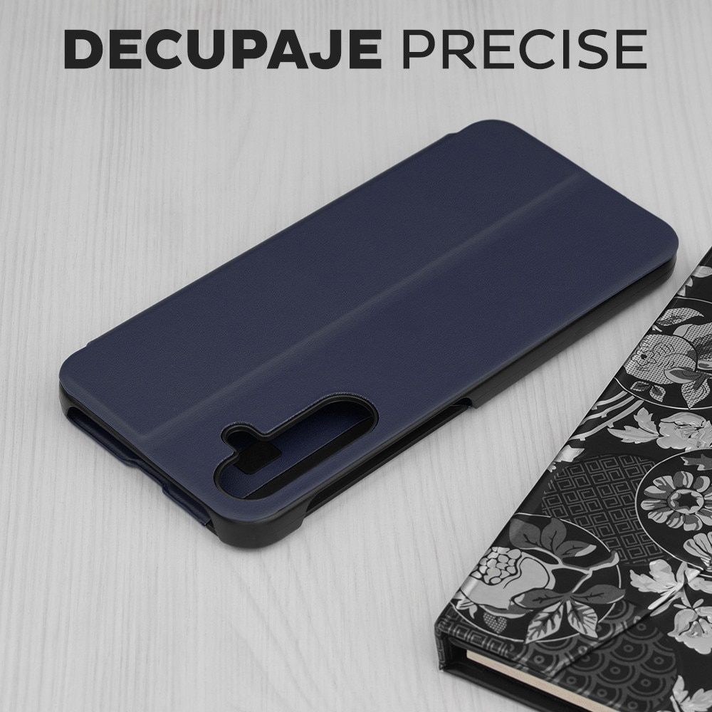 Husa pentru Samsung Galaxy A07 Tip Carte, S-View, Functie de Stand, Calitate Premium, Antisoc, Protectie Sporita, Albastru