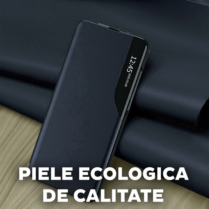 Husa pentru Samsung Galaxy A07 Tip Carte, S-View, Functie de Stand, Calitate Premium, Antisoc, Protectie Sporita, Albastru