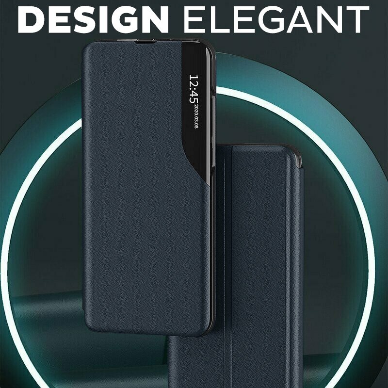 Husa pentru Samsung Galaxy A07 Tip Carte, S-View, Functie de Stand, Calitate Premium, Antisoc, Protectie Sporita, Albastru