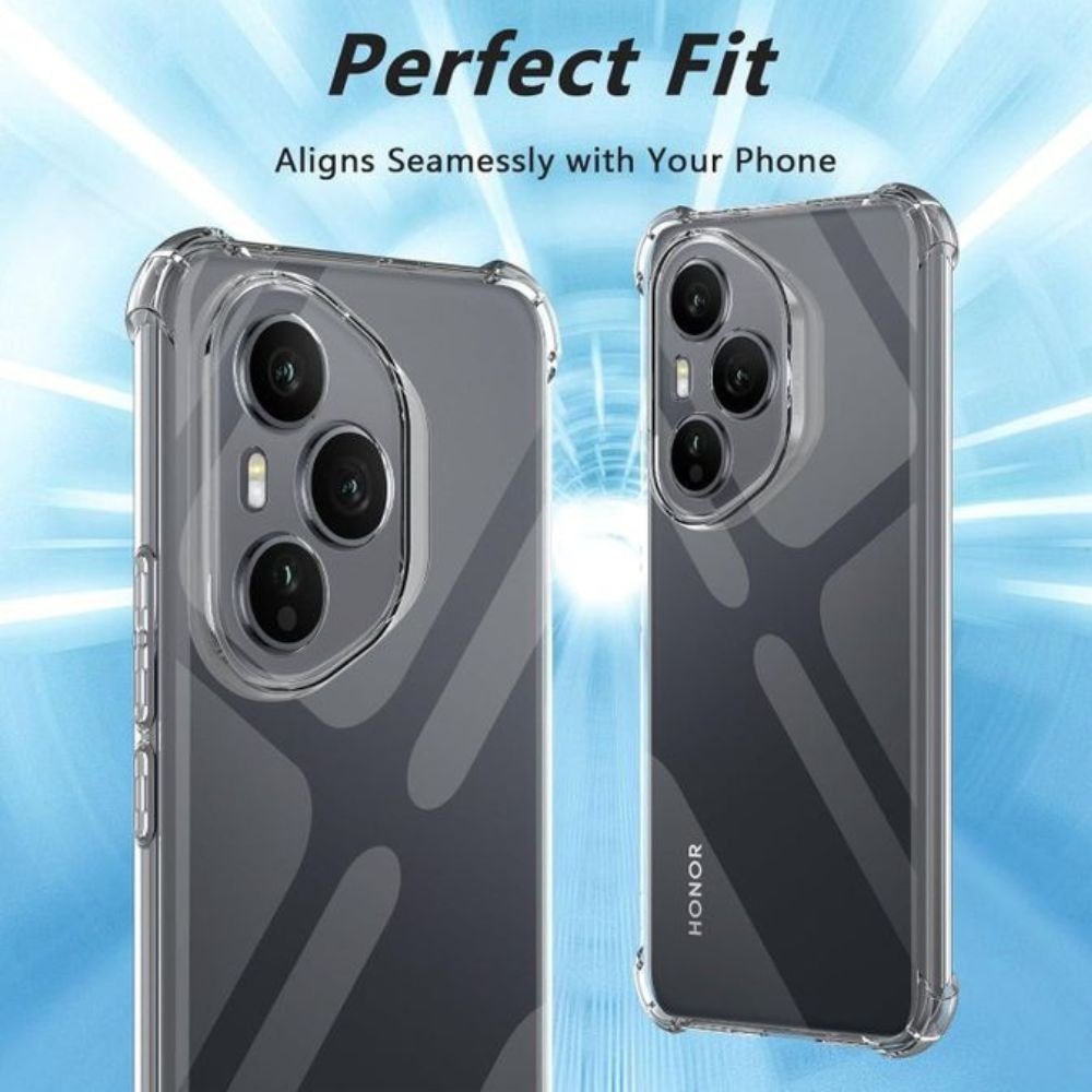 Husa antisoc, compatibila cu Honor 400 Pro, 1.5 mm, rezistenta, colturi intarite, Transparent
