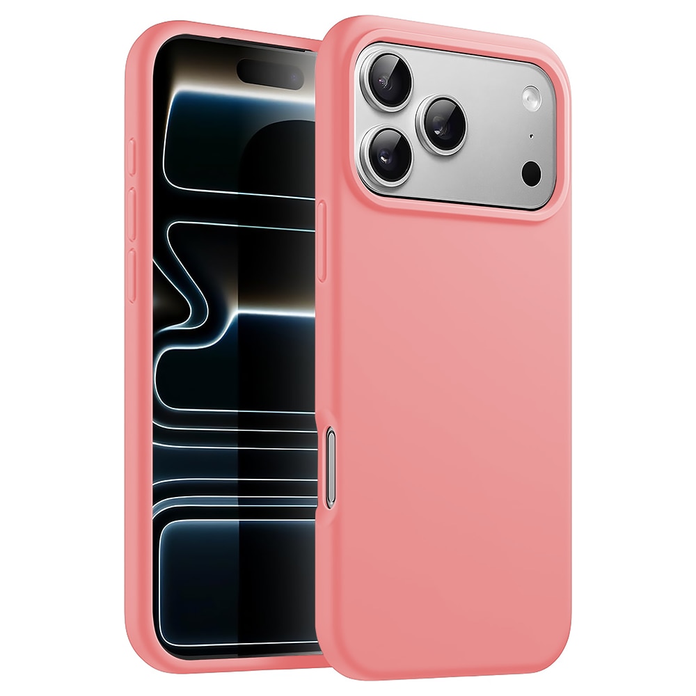 Husa CASEY STUDIOS™ pentru Apple iPhone 17 Pro, Soft Silicone Premium, Microfibra in Interior, de Protectie, Ultra Slim, pentru Incarcare Wireless, Margini Ridicate pentru Protectia Ecranului si a Camerelor, Roz