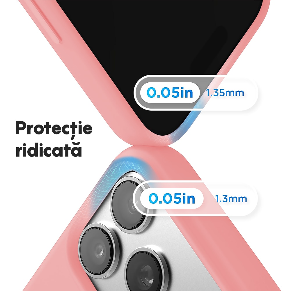Husa CASEY STUDIOS™ pentru Apple iPhone 17 Pro, Soft Silicone Premium, Microfibra in Interior, de Protectie, Ultra Slim, pentru Incarcare Wireless, Margini Ridicate pentru Protectia Ecranului si a Camerelor, Roz