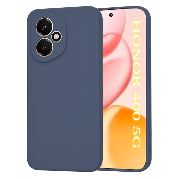 Husa pentru Honor 400 Daden® Silicon SoftFlex, Ultra Slim, Protectie sporita, Interior de microfibra, Albastru inchis