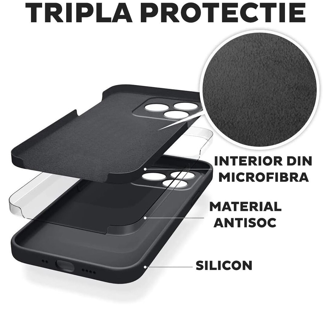 Husa pentru Honor 400 Daden® Silicon SoftFlex, Ultra Slim, Protectie sporita, Interior de microfibra, Albastru inchis