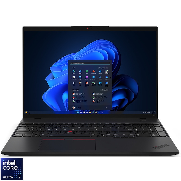 Laptop Lenovo 16'' ThinkPad L16 Gen 1, WUXGA IPS, Procesor Intel® Core™ Ultra 7 155U (12M Cache, up to 4.80 GHz), 64GB DDR5, 4TB SSD, Intel Graphics, no os, Black