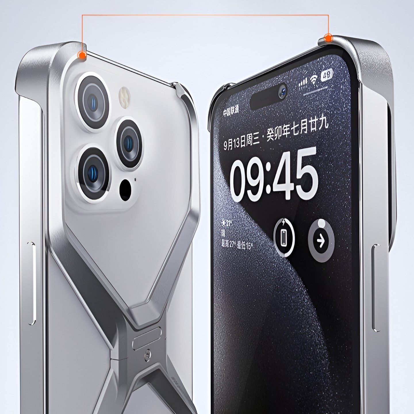 Husa Armor X Compatibila cu iPhone 15 Pro Max, Flippy, Aluminiu, Antisoc, Impermeabila, Margini cu 2 Straturi, Aderenta, Montare Usoara, Surubelnita Inclusa, Gri Metalizat