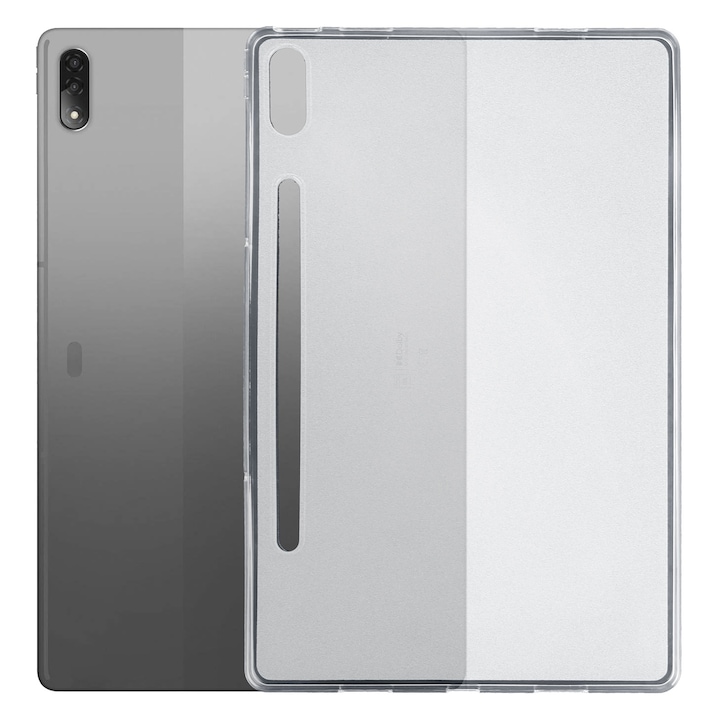 Husa tableta pentru Lenovo Tab P12 Pro 12.6 / TB-Q706F, material TPU, design transparent mat, protectie anti-zgarieturi, acces complet la porturi, transparent mat