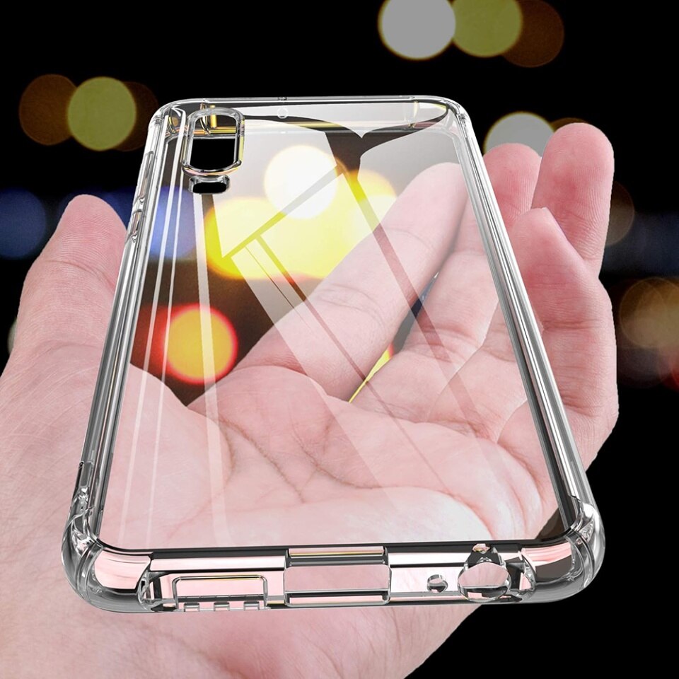 Husa pentru Huawei P30, SKYDDAR INNOVATION, Shockproof Clear din Silicon Slim, Transparenta, set cu sticker