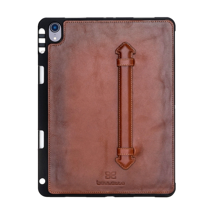 Husa iPad Pro 11 (2018), Bouletta Felix, piele naturala premium, protectie superioara, back cover, suport pencil integrat, Maro Burnished tan