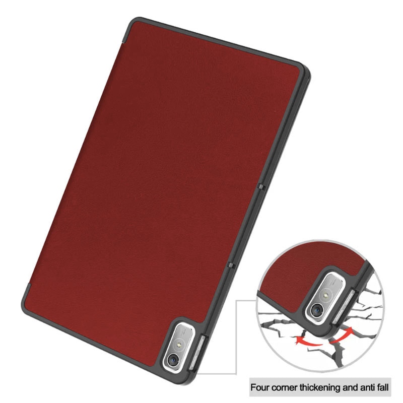 Husa Tableta AZIAO din piele PU pentru Samsung Galaxy Tab S6 Lite P610/P615, Protectie Completa 360, Interior Catifea, Functie de Stand, Display Protejat, Smart Cover, Colturi Anti-soc, Rosu