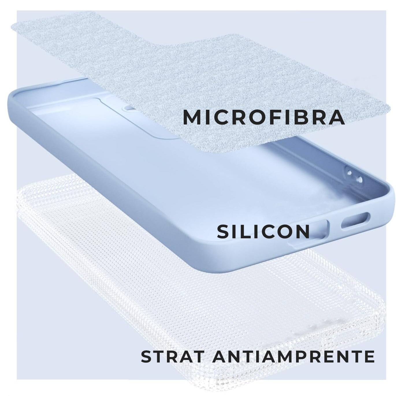 Husa pentru Samsung Galaxy S24 Plus Premium Silicon Daden®, Protectie Camera, Antisoc, Calitate Premium, Albastru deschis