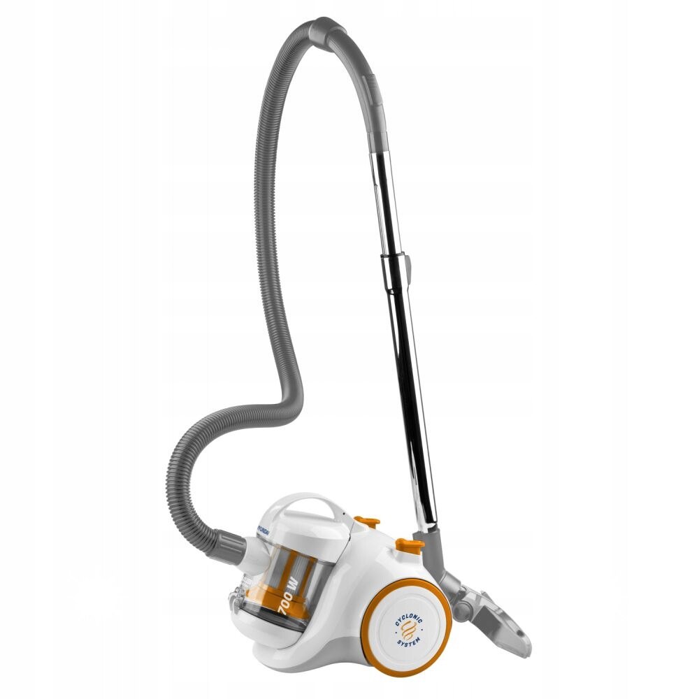 Aspirator fara sac, Hyundai, VC009, 1.5 L, filtru HEPA, Alb / Portocaliu