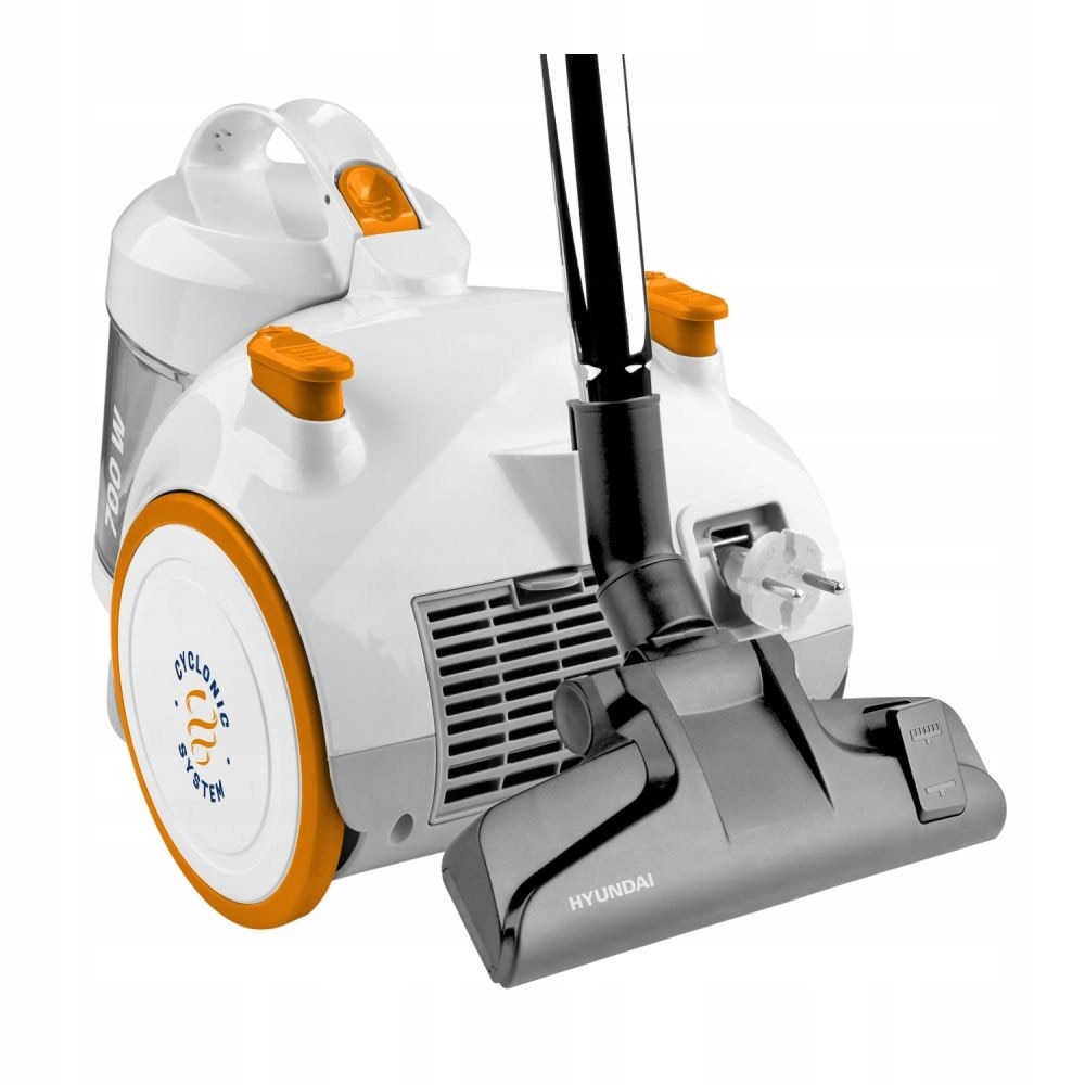 Aspirator fara sac, Hyundai, VC009, 1.5 L, filtru HEPA, Alb / Portocaliu