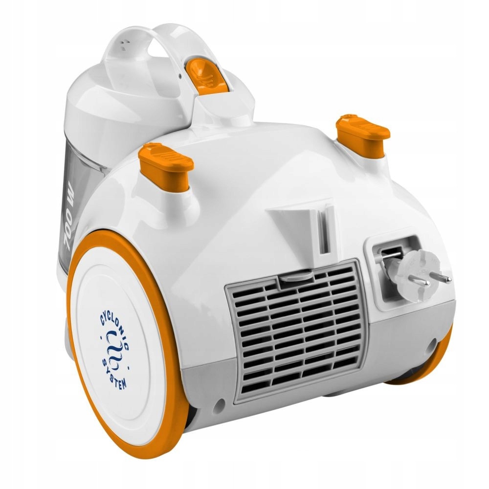 Aspirator fara sac, Hyundai, VC009, 1.5 L, filtru HEPA, Alb / Portocaliu