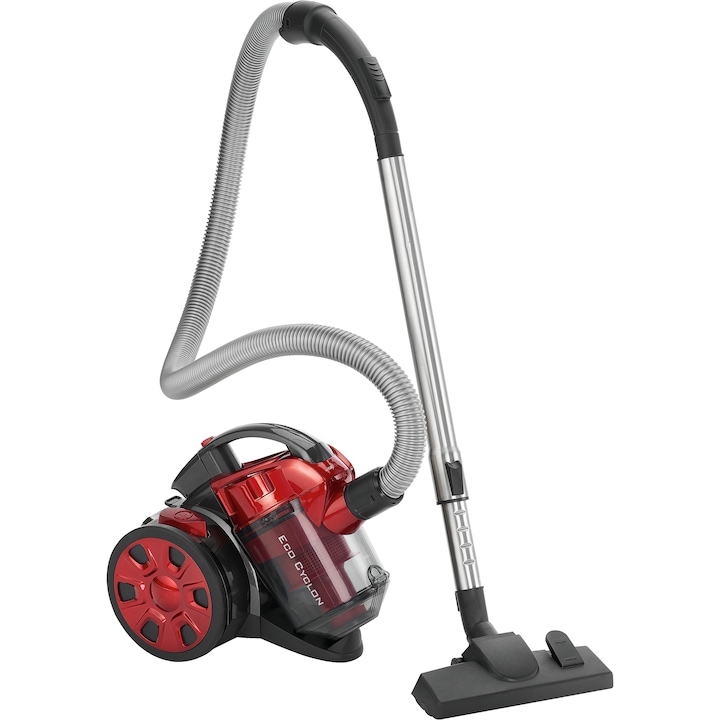 Aspirator fara sac, Clatronic, BS 1308, Filtru HEPA, 700 W, Rosu/ Gri antracit