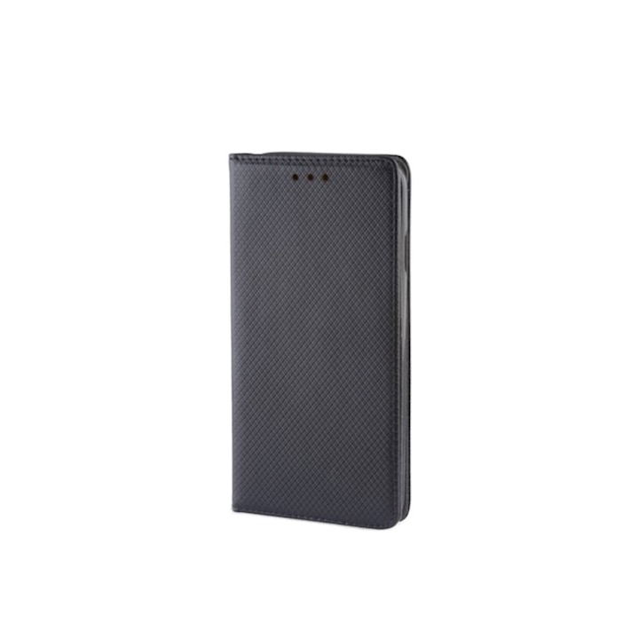 Husa tip carte, compatibila cu iPhone X / XS, premium flip book cu inchidere magnetica si functie stand, buzunar card, negru Negru Flip cover
