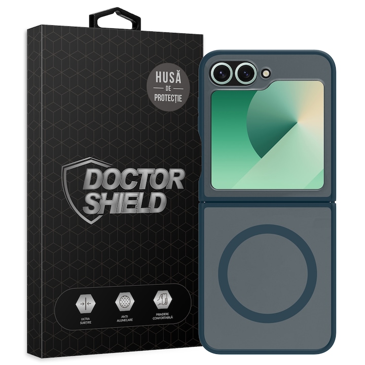 Husa de Protectie, Compatibila Samsung Galaxy Z Flip6, Doctor Shield Fantom, MagSafe - Albastru