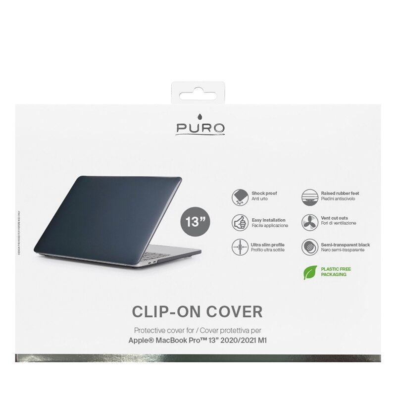 Husa clip-on laptop Macbook Pro 13 (M1 2021 / 2020), Puro, Policarbonat, 13 inch, Negru