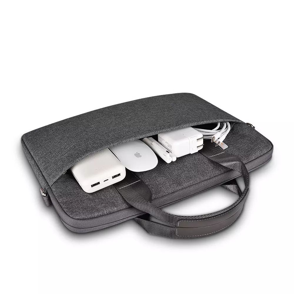 Geanta pentru laptop in stil minimalist, WiWU, Poliester, 15.6 inchi, Negru