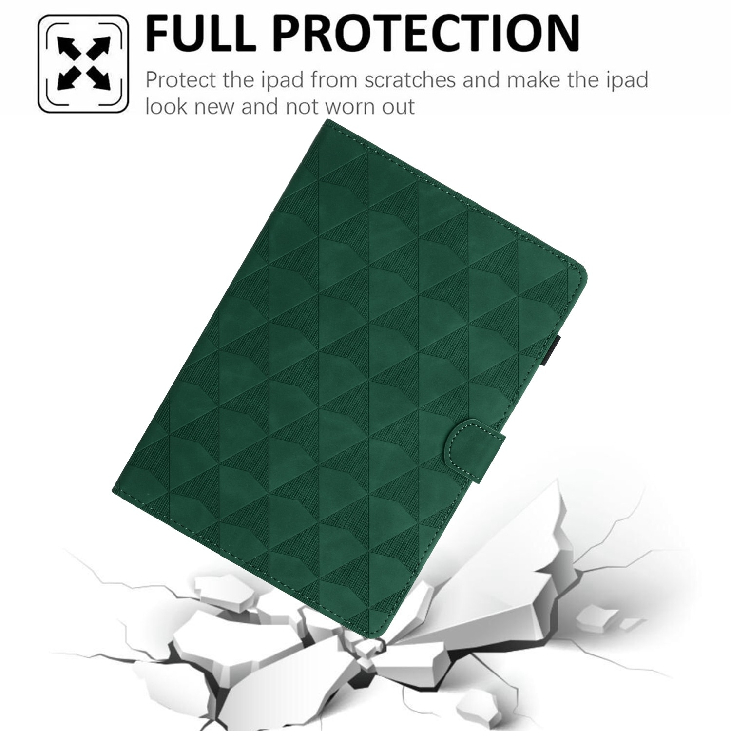Husa tableta pentru Lenovo Tab P11 Gen 2, piele texturata cu model de diamant, tip carte, verde