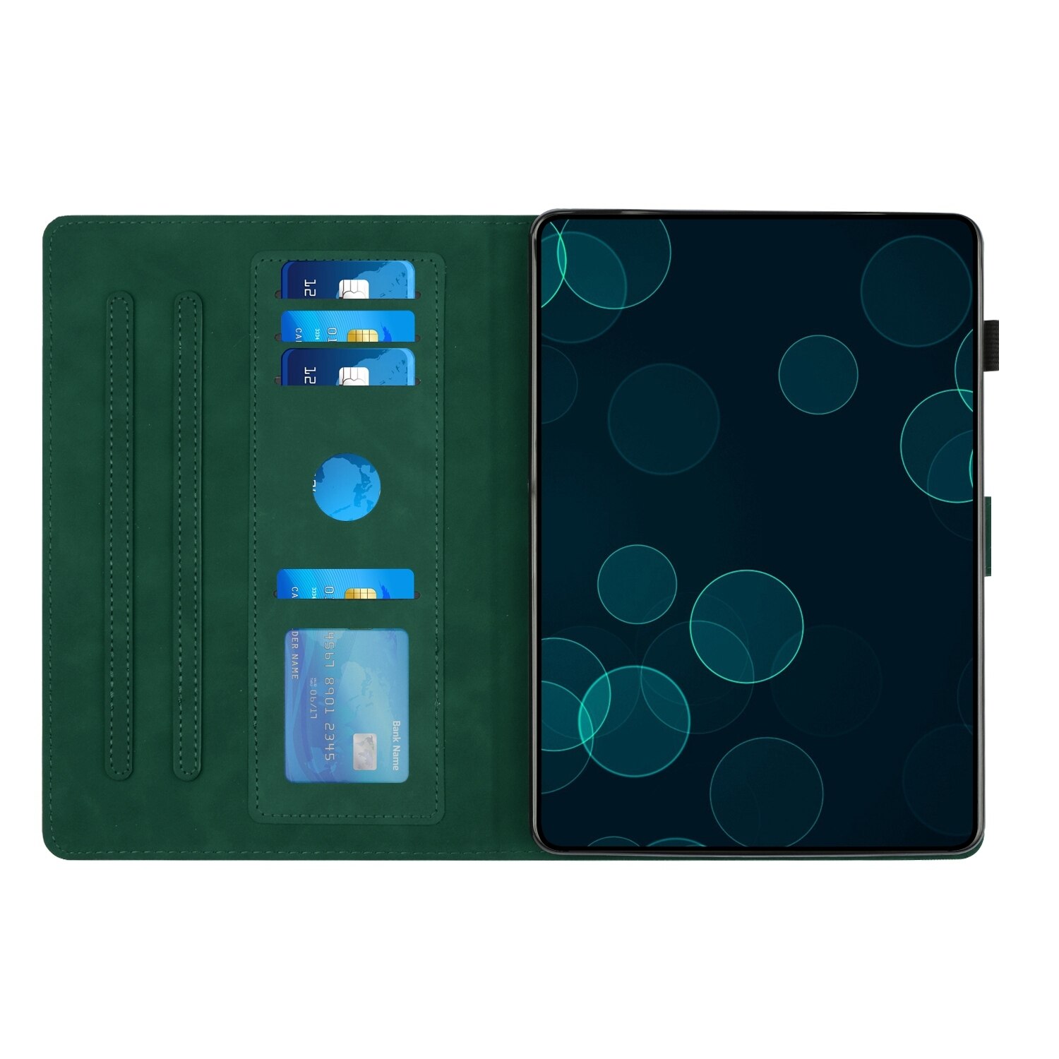 Husa tableta pentru Lenovo Tab P11 Gen 2, piele texturata cu model de diamant, tip carte, verde