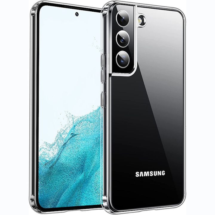 Husa Daden® Transparent Clear pentru Samsung S22, Protectie Camera, Antisoc, Transparenta