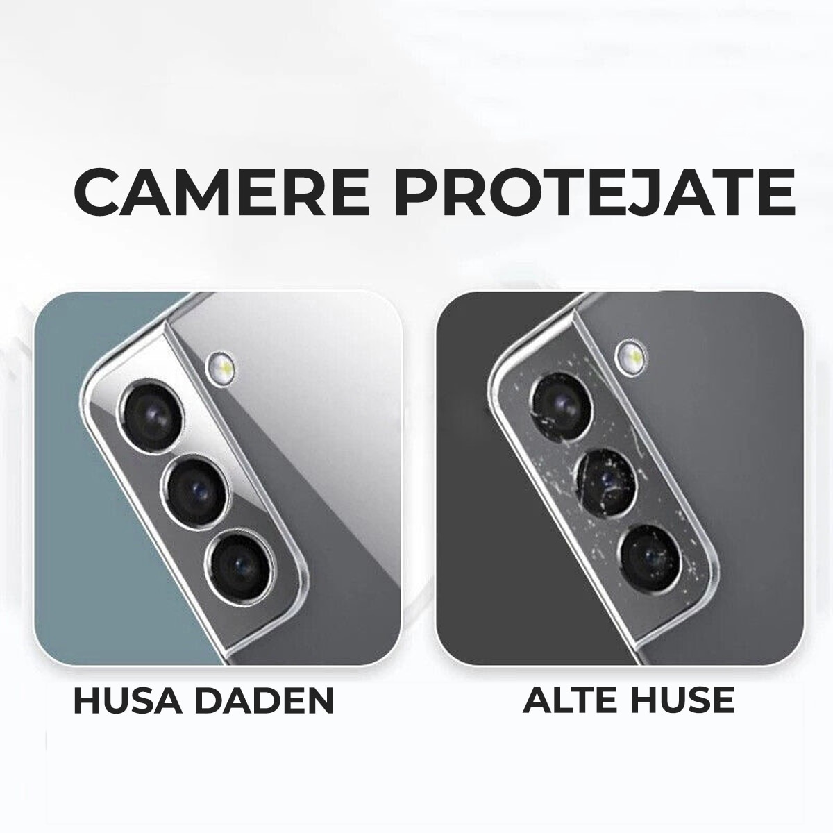 Husa Daden® Transparent Clear pentru Samsung S22, Protectie Camera, Antisoc, Transparenta