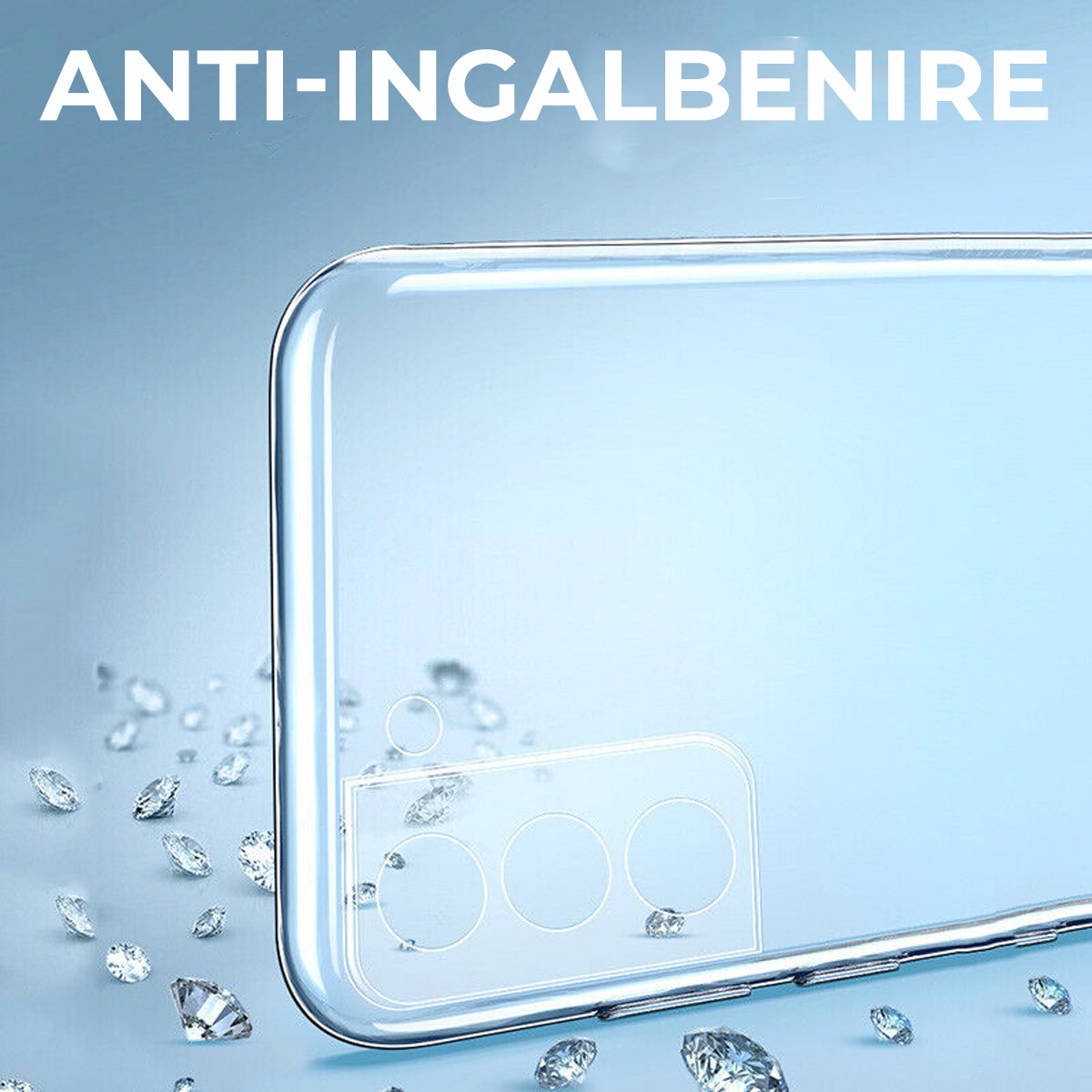 Husa Daden® Transparent Clear pentru Samsung S22, Protectie Camera, Antisoc, Transparenta