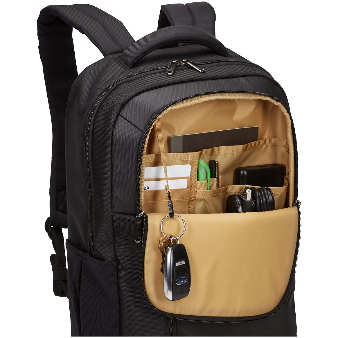 Rucsac Case Logic,pentru notebook de max. 15.6 ", 2 compartimente, buzunar frontal x 2 buzunar lateral, nylon, negru