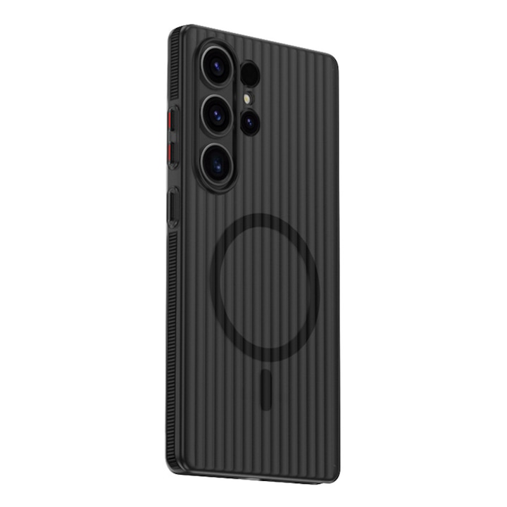 Husa pentru telefon Samsung S25 Ultra, TREXORA, magnetica, ultra-subtire, protectie completa, neagra