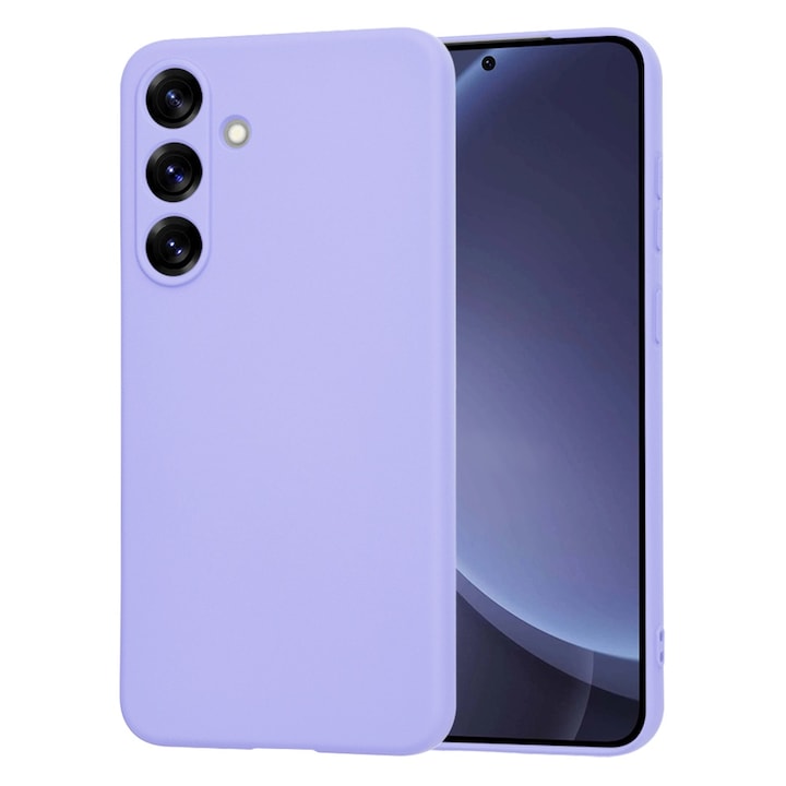 Husa pentru Samsung Galaxy S25 Daden® Silicon SoftFlex, Ultra Slim, Protectie sporita, Interior de microfibra, Mov deschis