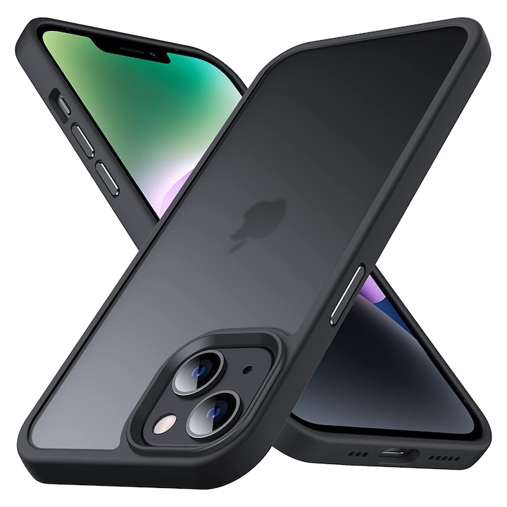 Husa pentru iPhone 13, MobileSmart, Hybrid ultra slim, carcasa spate Antisoc, Negru