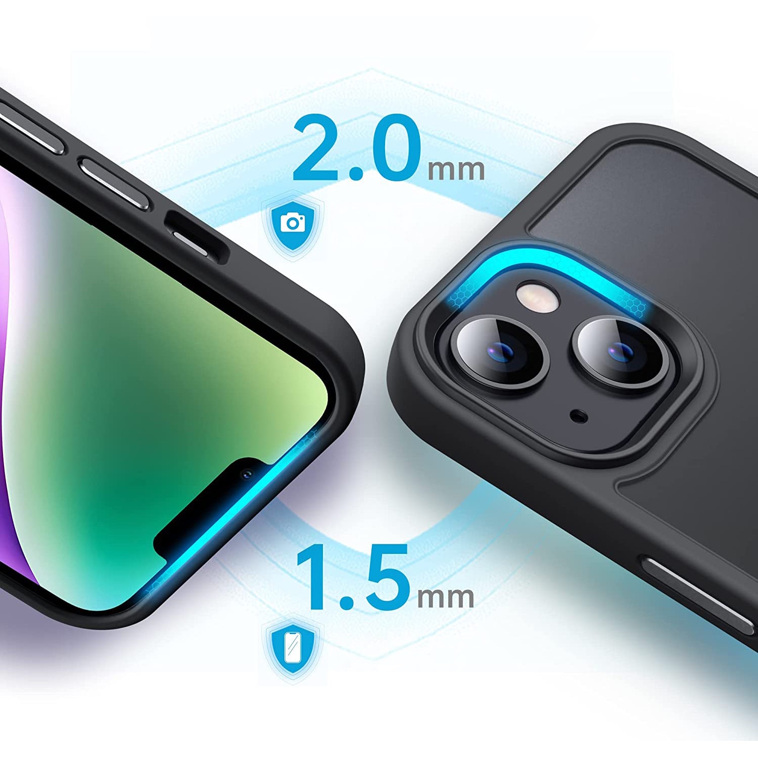 Husa pentru iPhone 13, MobileSmart, Hybrid ultra slim, carcasa spate Antisoc, Negru