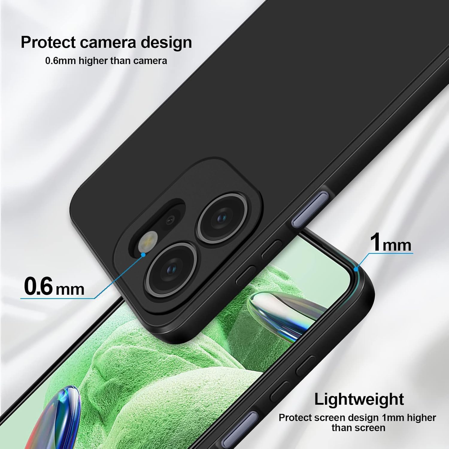 Husa pentru Oppo Reno 14F, 14FS 5G Liquid Silicone, subtire, captusita cu microfibra, anti amprenta, protectie camera foto, negru