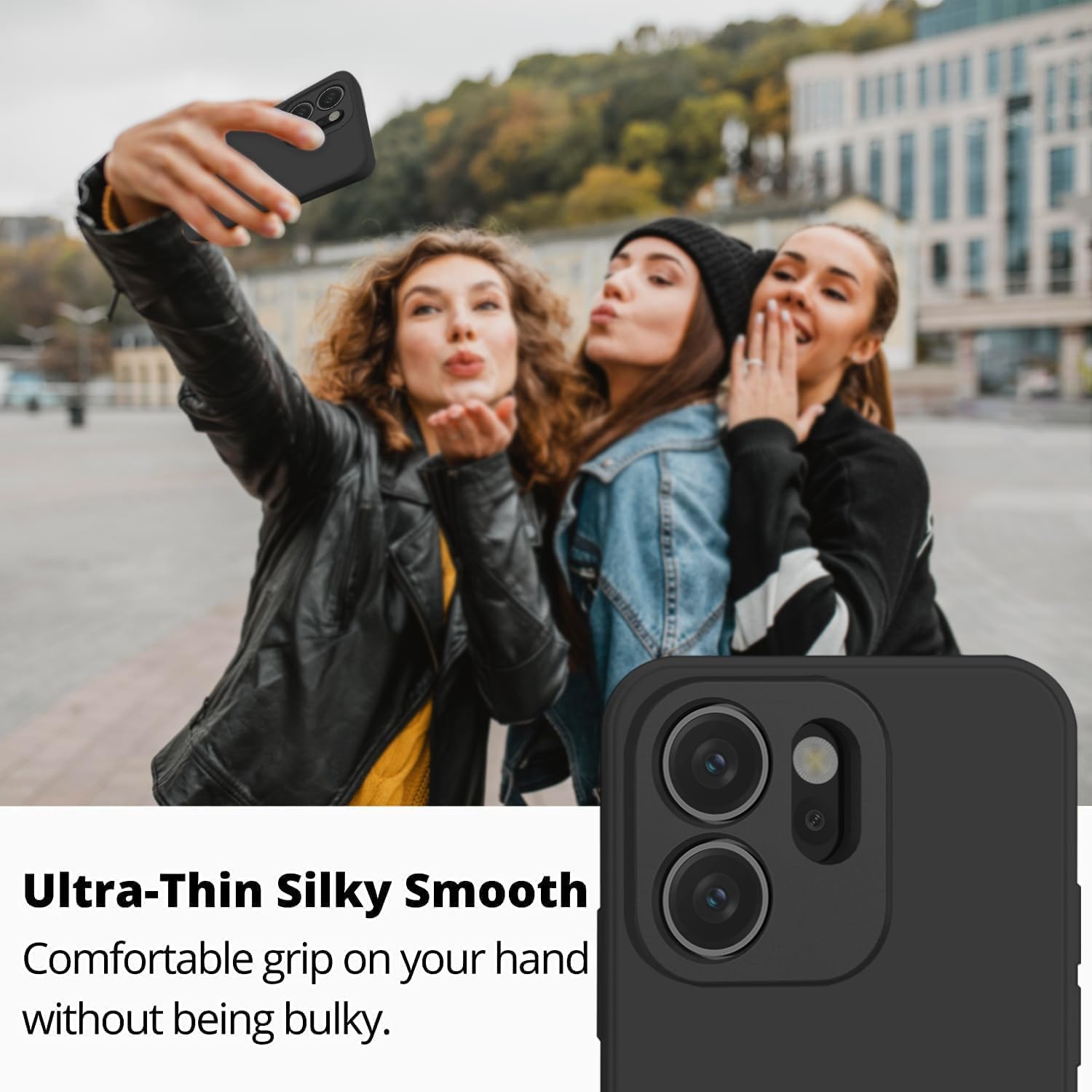 Husa pentru Oppo Reno 14F, 14FS 5G Liquid Silicone, subtire, captusita cu microfibra, anti amprenta, protectie camera foto, negru