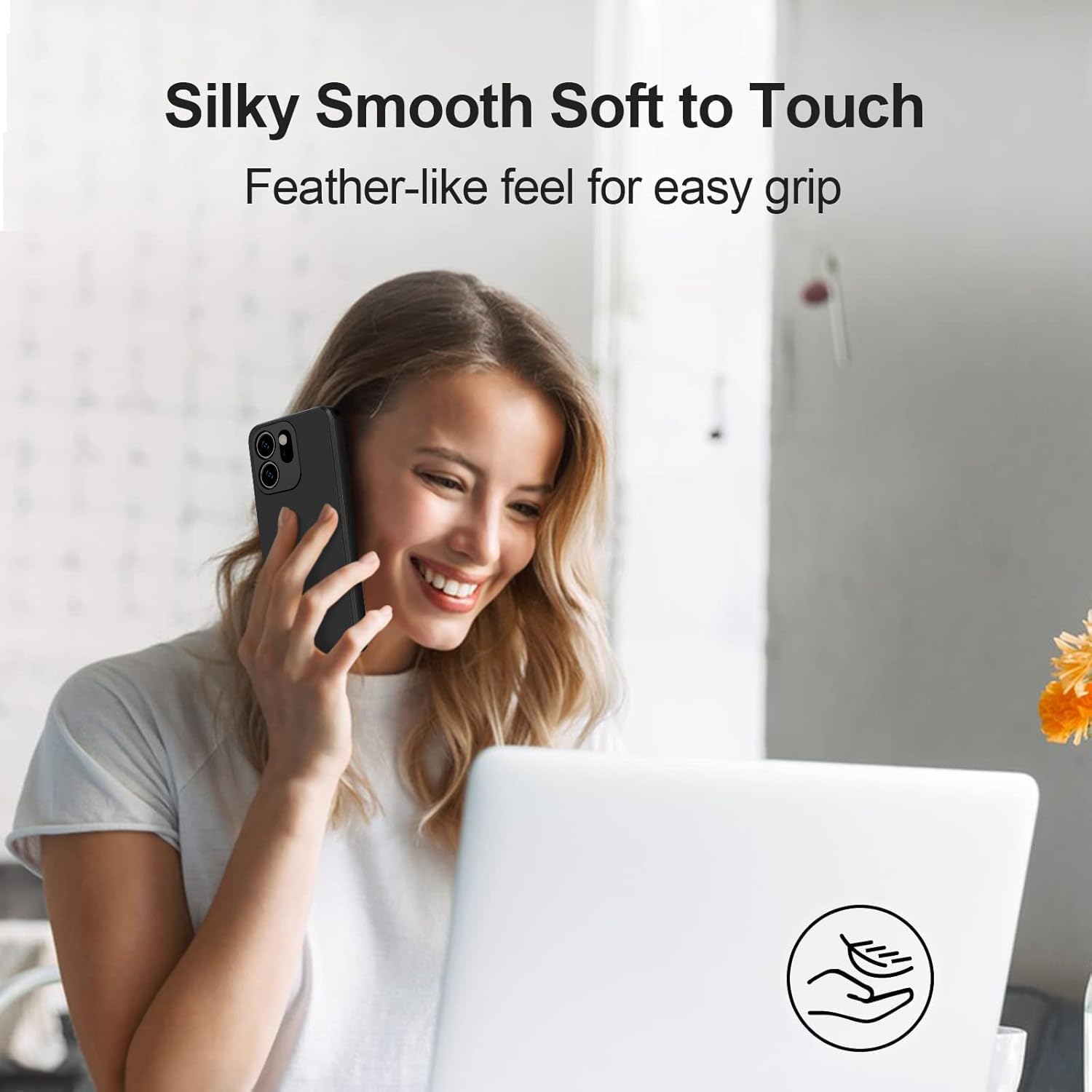 Husa pentru Oppo Reno 14F, 14FS 5G Liquid Silicone, subtire, captusita cu microfibra, anti amprenta, protectie camera foto, negru