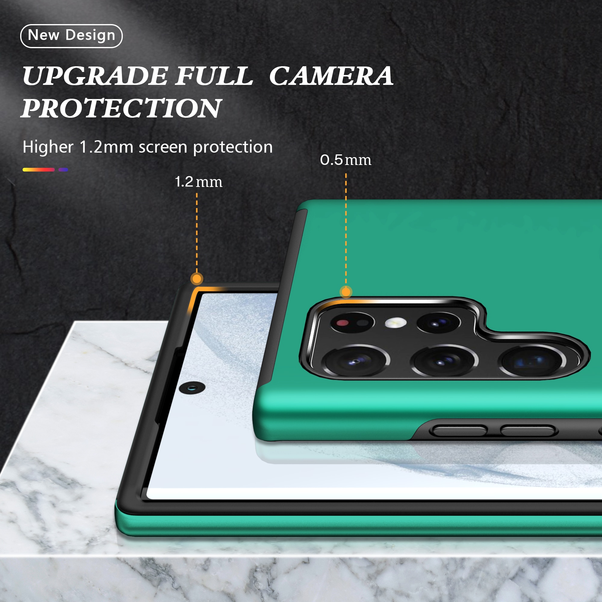 Husa de protectie pentru Samsung Galaxy S22 Ultra, Hybrid Antisoc, Kickstand, Bumper inel rotativ 360, Green