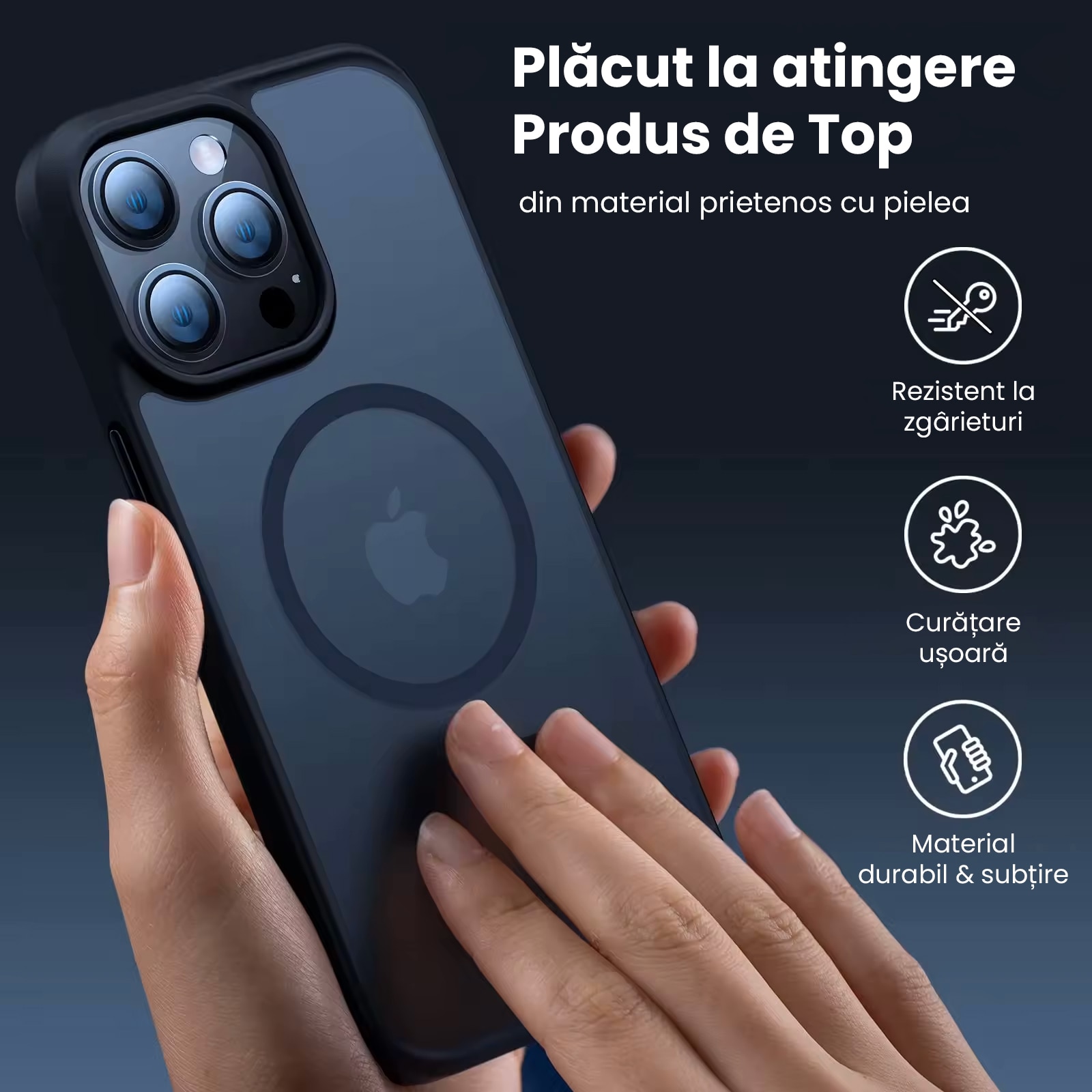 Husa de protectie pentru Iphone 14, compatibila Magsafe, Hybrid, Antisoc, rama neagra