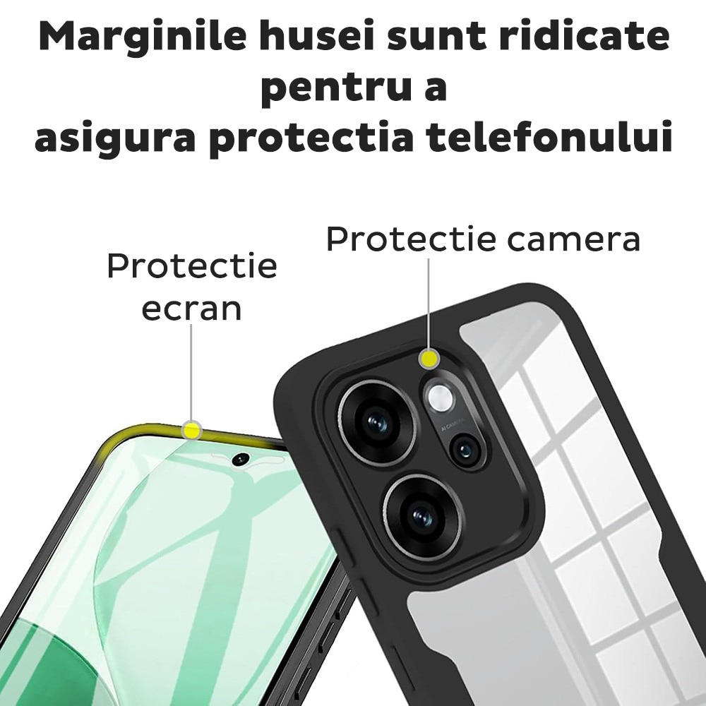 Husa pentru Oppo Reno 14 F / Reno 14 FS 5G DaDen® ColorVerse 360, Antisoc, Protectie completa spate-ecran, Albastru