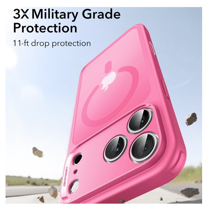 Husa ESR Classic HaloLock Compatibila Cu iPhone 17 Pro, Functie MagSafe, Protectie La Camera, Colturi Intarite, Frost Pink