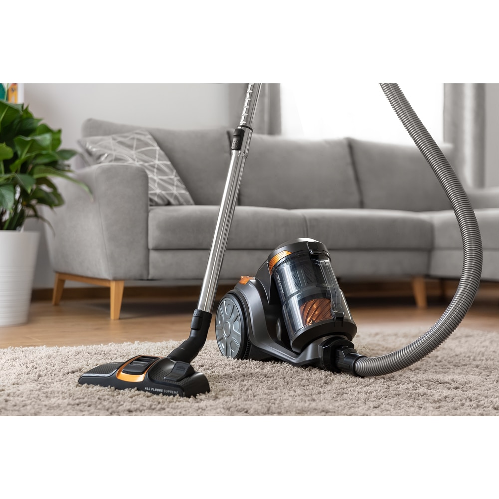 Aspirator fara sac, Sencor, 700 W, Recipient 3.5 l, Cablu de alimentare 7 m, Filtru HEPA H13, Negru/Galben