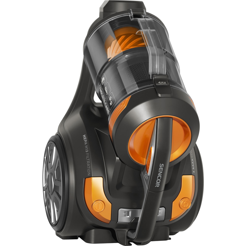 Aspirator fara sac, Sencor, 700 W, Recipient 3.5 l, Cablu de alimentare 7 m, Filtru HEPA H13, Negru/Galben