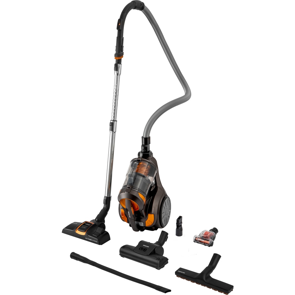 Aspirator fara sac, Sencor, 700 W, Recipient 3.5 l, Cablu de alimentare 7 m, Filtru HEPA H13, Negru/Galben