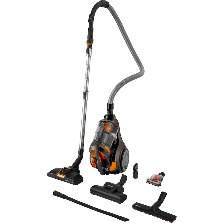 Aspirator fara sac, Sencor, 700 W, Recipient 3.5 l, Cablu de alimentare 7 m, Filtru HEPA H13, Negru/Galben