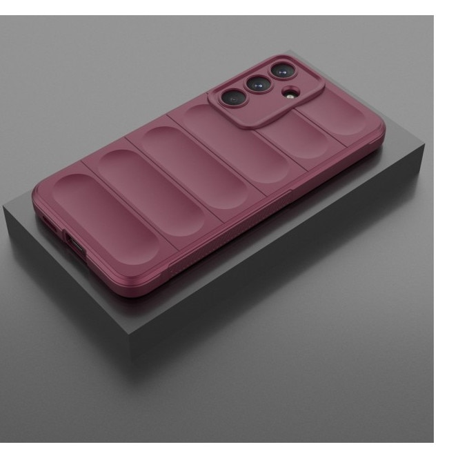 Husa Upzz® Magic Shield Pentru Samsung Galaxy S25 FE, MicroFibra la Interior, Anti Sock - Bordeaux
