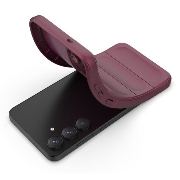 Husa Upzz® Magic Shield Pentru Samsung Galaxy S25 FE, MicroFibra la Interior, Anti Sock - Bordeaux
