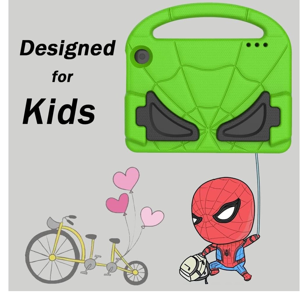 Husa tableta Patamiyar pentru copii, compatibile cu tablete de 7", usoara, rezistenta la socuri, cu maner pentru transport si stand, culoare verde