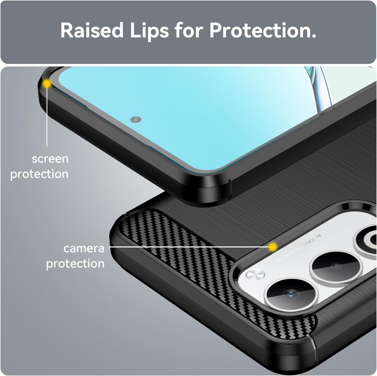 Husa pentru Oppo A5 4G 5G / Oppo A5m Carbon Liquid Silicone Negru