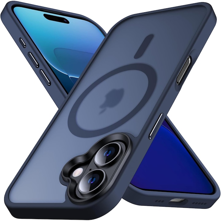 Husa pentru IPhone 16, MobileSmart MagSafe, Hybrid ultra slim, carcasa spate Antisoc, hardcase, Blue