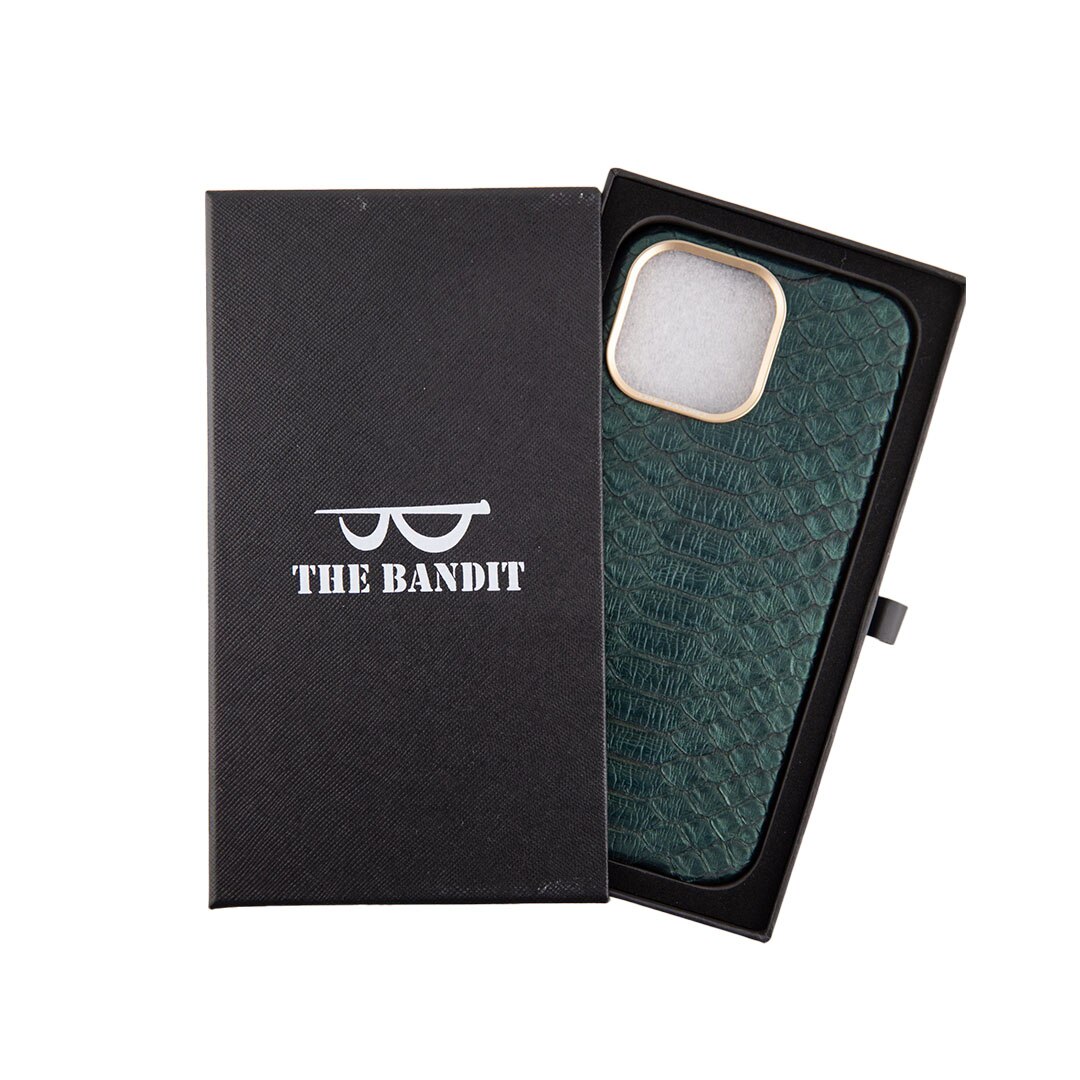 Husa de piele, The Bandit Python pentru Iphone 12 Pro Max, Green